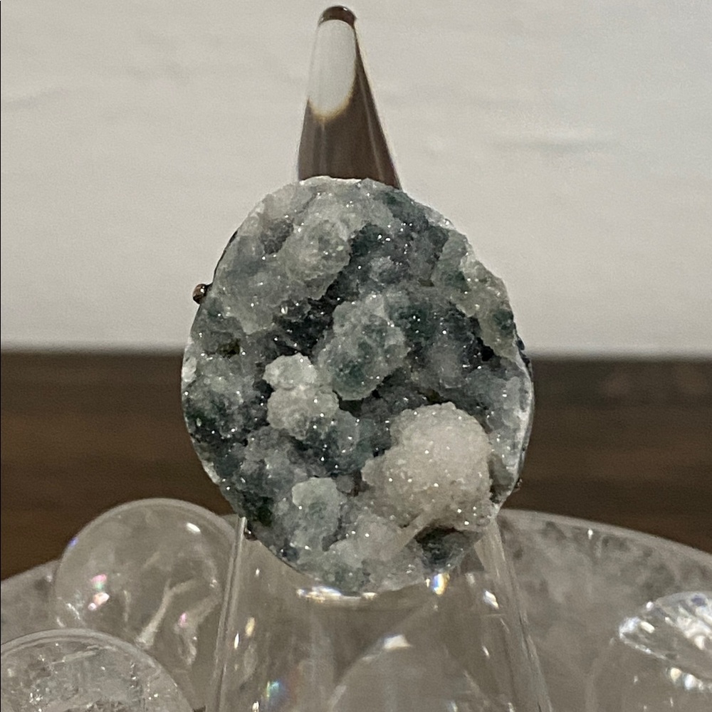 Natural Crystal Geode Statement Ring - image 2
